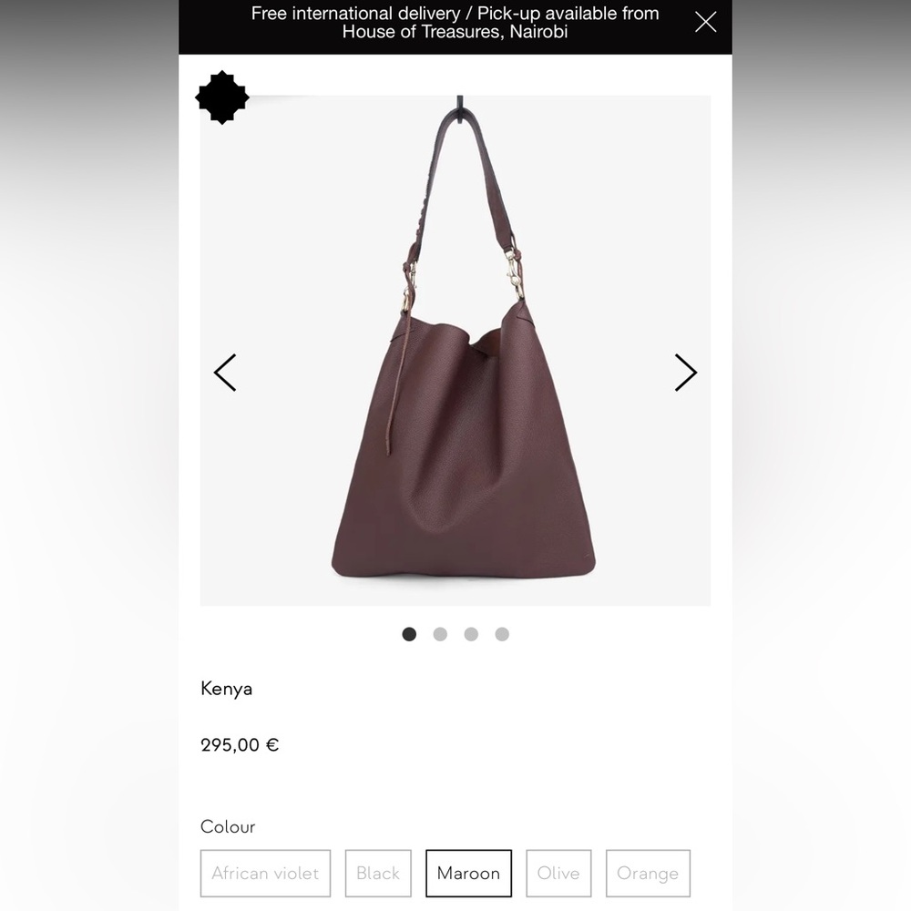 Bush Princess Maroon Leather Bag with Beaded Strap
